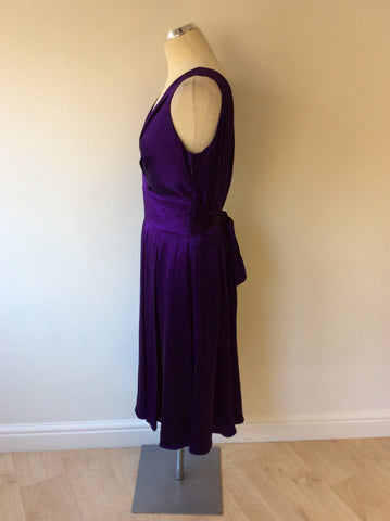 HOBBS PURPLE SILK OCCASION DRESS SIZE 14 - Whispers Dress Agency - Womens Dresses - 3