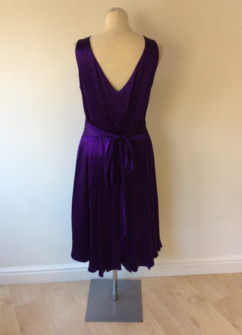 HOBBS PURPLE SILK OCCASION DRESS SIZE 14 - Whispers Dress Agency - Womens Dresses - 4