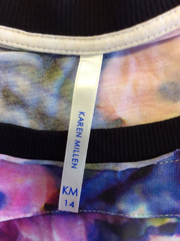KAREN MILLEN MULTI COLOURED PRINT TOP & CARDIGAN SIZE 14