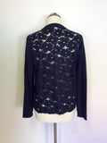 WHISTLES DARK BLUE LACE BACK JUMPER SIZE 14
