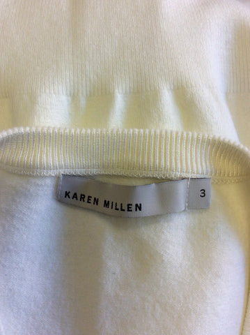 KAREN MILLEN WHITE SHORT SLEEVE CARDIGAN SIZE 3 UK 12/14
