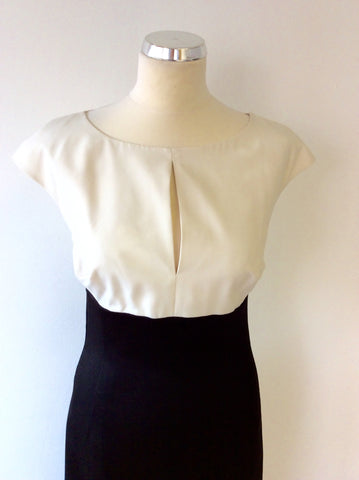 TED BAKER BLACK & IVORY PENCIL DRESS SIZE 4 UK 12 - Whispers Dress Agency - Sold - 2