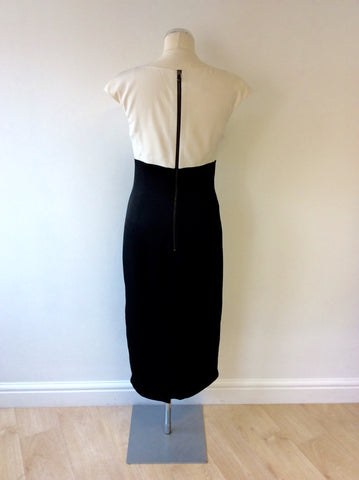 TED BAKER BLACK & IVORY PENCIL DRESS SIZE 4 UK 12 - Whispers Dress Agency - Sold - 4