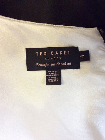 TED BAKER BLACK & IVORY PENCIL DRESS SIZE 4 UK 12 - Whispers Dress Agency - Sold - 5