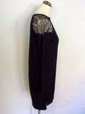 WHISTLES BLACK KNIT LACE SHOULDER DRESS SIZE 8