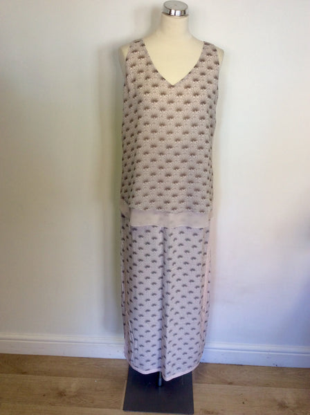 MINT VELVET NUDE PINK PRINT TOP & LONG SKIRT SIZE 12/14