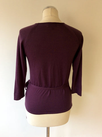 HOBBS PLUM WOOL WRAP AROUND JUMPER SIZE 12 - Whispers Dress Agency - Sold - 3