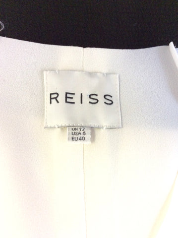 REISS ORCHID BLACK & WHITE PEPLUM TOP SIZE 12 - Whispers Dress Agency - Womens Tops - 5