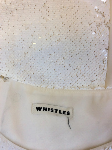 WHISTLES WHITE LILY SEQUINNED TOP SIZE 10 - Whispers Dress Agency - Sold - 8