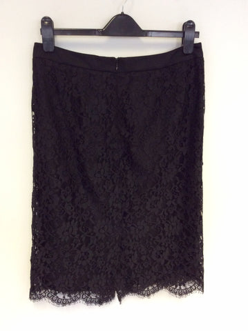 JAEGER BLACK LACE PENCIL SKIRT SIZE 14 - Whispers Dress Agency - Womens Skirts - 2