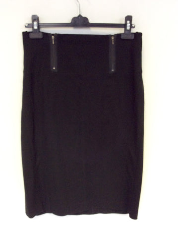 STILLS BLACK ZIP TRIM DETAIL BLACK PENCIL SKIRT SIZE 14 - Whispers Dress Agency - Womens Skirts - 1