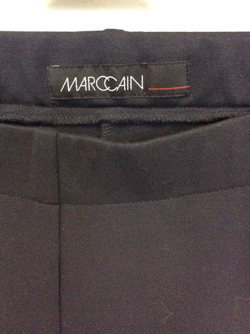 MARCCAIN NAVY BLUE SMART STRETCH PANTS SIZE N4 UK 14 - Whispers Dress Agency - Womens Trousers - 2
