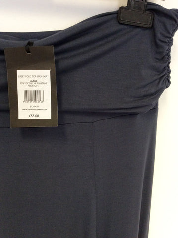 BRAND NEW THE WHITE COMPANY GREY JERSEY FOLD OVER TOP MAXI SKIRT SIZE L - Whispers Dress Agency - Sold - 2