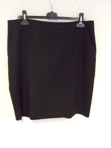 JAEGER BLACK WOOL PENCIL SKIRT SIZE 18 - Whispers Dress Agency - Womens Skirts - 1