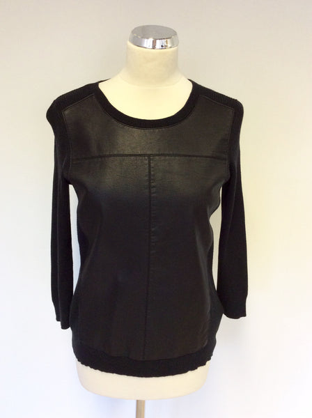 BANANA REPUBLIC BLACK FAUX LEATHER FRONT JUMPERS SIZE M - Whispers Dress Agency - Sold - 1