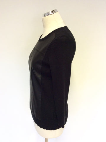BANANA REPUBLIC BLACK FAUX LEATHER FRONT JUMPERS SIZE M - Whispers Dress Agency - Sold - 2
