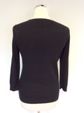 BANANA REPUBLIC BLACK FAUX LEATHER FRONT JUMPERS SIZE M - Whispers Dress Agency - Sold - 3