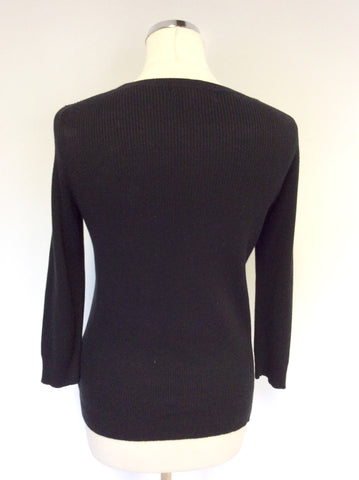 BANANA REPUBLIC BLACK FAUX LEATHER FRONT JUMPERS SIZE M - Whispers Dress Agency - Sold - 3