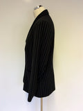 BIANCA BLACK PINSTRIPE JACKET,SKIRT & TROUSER SUIT SIZE 12/14 - Whispers Dress Agency - Womens Suits & Tailoring - 3