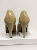 RUSSELL & BROMLEY BLUSH PATENT LEATHER PEEPTOE HEELS SIZE 6/39 - Whispers Dress Agency - Womens Heels - 5