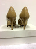 LK BENNETT SYBILA TAUPE PATENT LEATHER HEELS SIZE 7/40 - Whispers Dress Agency - Womens Heels - 4