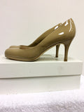 LK BENNETT SYBILA TAUPE PATENT LEATHER HEELS SIZE 7/40 - Whispers Dress Agency - Womens Heels - 5