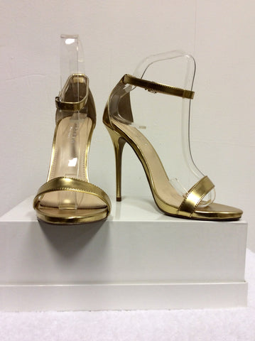 BRAND NEW KURT GEIGER GOLD STRAPPY SANDALS SIZE 6/39 - Whispers Dress Agency - Sold - 1