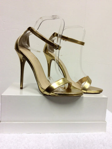 BRAND NEW KURT GEIGER GOLD STRAPPY SANDALS SIZE 6/39 - Whispers Dress Agency - Sold - 2