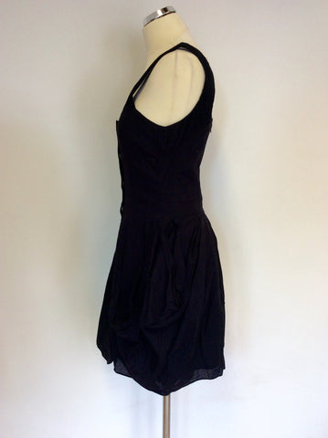 All Saints Black Cotton Beaujolais Dress Size 10