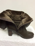 BRAND NEW NATURALIZER BROWN FUR LINED BOOTS SIZE 6.5/40 - Whispers Dress Agency - Womens Boots - 7