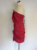 BRAND NEW KAREN MILLEN DEEP PINK STRAPLESS/STRAPPY WIGGLE DRESS SIZE 12