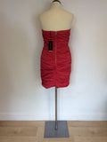 BRAND NEW KAREN MILLEN DEEP PINK STRAPLESS/STRAPPY WIGGLE DRESS SIZE 12