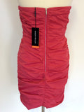 BRAND NEW KAREN MILLEN DEEP PINK STRAPLESS/STRAPPY WIGGLE DRESS SIZE 12