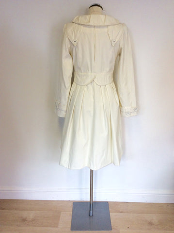 CHIC UNIQUE WHITE DOUBLE BREASTED COAT/MAC SIZE 10