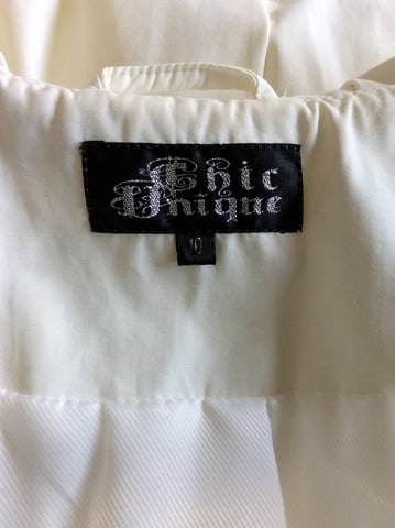 CHIC UNIQUE WHITE DOUBLE BREASTED COAT/MAC SIZE 10