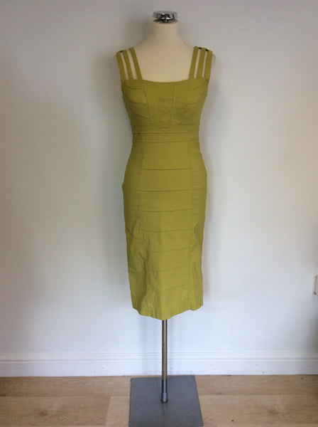STAR BY JULIEN MACDONALD LIME GREEN BODYCON DRESS SIZE 10