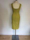 STAR BY JULIEN MACDONALD LIME GREEN BODYCON DRESS SIZE 10
