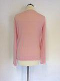KALIKO LIGHT PINK V NECK TWIST FRONT JUMPER SIZE 18