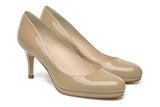 LK BENNETT SYBILA TAUPE PATENT LEATHER HEELS SIZE 7/40 - Whispers Dress Agency - Womens Heels - 2