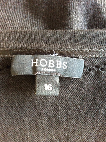 HOBBS BLACK 3/4 SLEEVE CARDIGAN SIZE 16