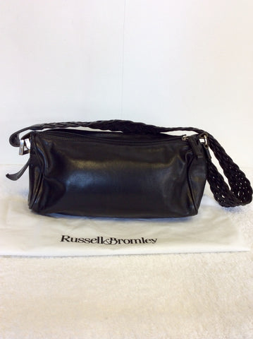 RUSSELL & BROMLEY BLACK PLAITED STRAP SHOULDER BAG - Whispers Dress Agency - Sold - 1