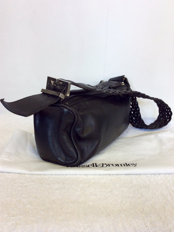 RUSSELL & BROMLEY BLACK PLAITED STRAP SHOULDER BAG - Whispers Dress Agency - Sold - 3