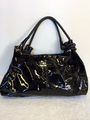 RUSSELL & BROMLEY BLACK PATENT LEATHER HAND/ SHOULDER BAG - Whispers Dress Agency - Sold - 1