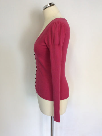 KAREN MILLEN FUSHIA PINK CARDIGAN SIZE 1 UK 8