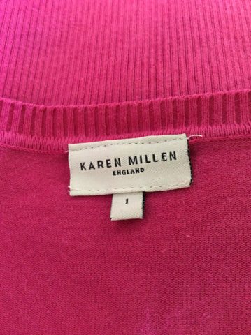 KAREN MILLEN FUSHIA PINK CARDIGAN SIZE 1 UK 8