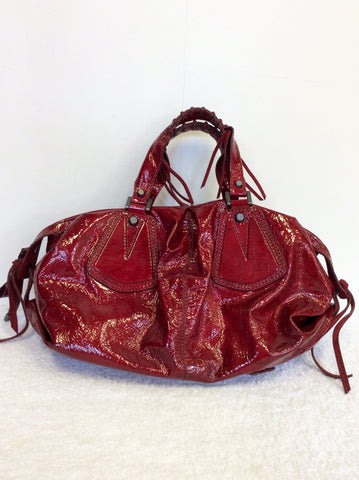 FRANCESCO BIASIA RED PATENT LEATHER HANDBAG - Whispers Dress Agency - Handbags - 1