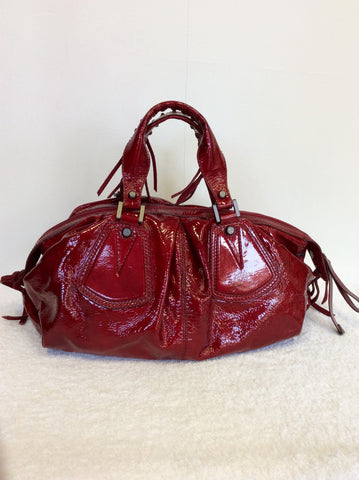 FRANCESCO BIASIA RED PATENT LEATHER HANDBAG - Whispers Dress Agency - Handbags - 2