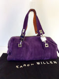 KAREN MILLEN PURPLE & ORANGE SUEDE HANDBAG - Whispers Dress Agency - Sold - 2