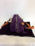 KAREN MILLEN PURPLE & ORANGE SUEDE HANDBAG - Whispers Dress Agency - Sold - 3