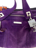 KAREN MILLEN PURPLE & ORANGE SUEDE HANDBAG - Whispers Dress Agency - Sold - 4